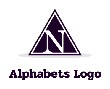 Letter N logo image inside triangle
