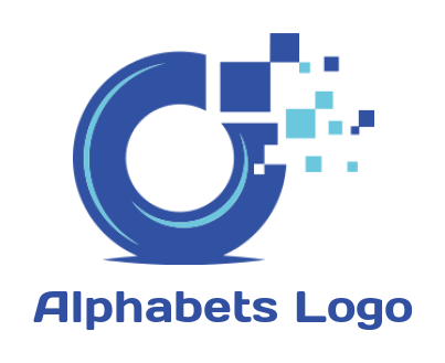 Letter O logo template with digital pixels