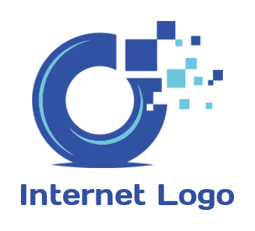 Letter O logo template with digital pixels