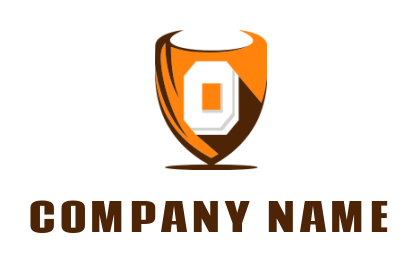 Design a Letter O logo letter o inside shield with drop shadow