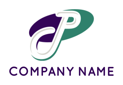 Generate a Letter P logo letter p incorporated with oval shape