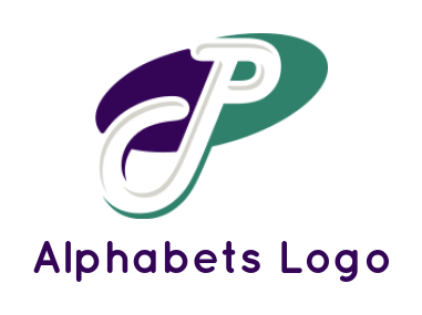 alphabets logo oval shape behind Letter P