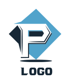 Letter P logo image inside diamond shape