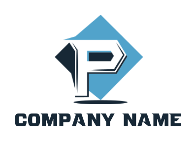 Letter P logo image inside diamond shape
