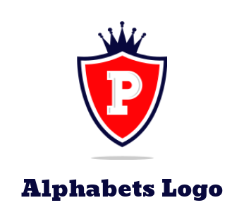 Create a Letter P logo inside shield with crown