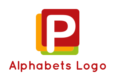 Letter P logo online inside three squares
