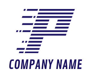Create a Letter P logo made of lines with speed