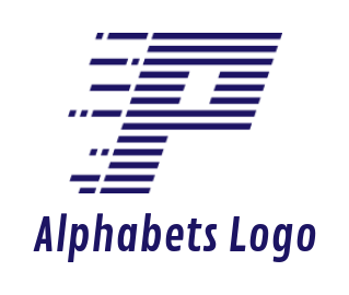 Create a Letter P logo made of lines with speed