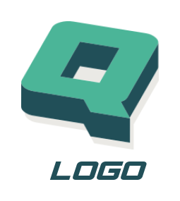 alphabets logo template 3D Letter Q