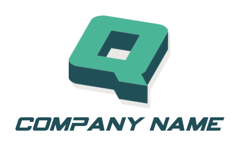 alphabets logo template 3D Letter Q