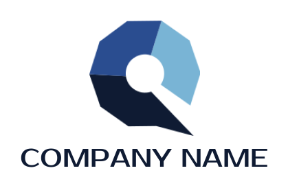 alphabets logo polygons forming Letter Q