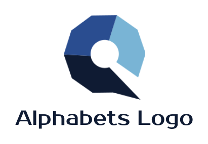 alphabets logo polygons forming Letter Q