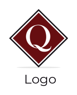Design a Letter Q logo inside rhombus shape