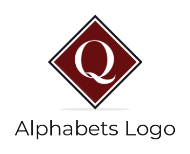Design a Letter Q logo inside rhombus shape