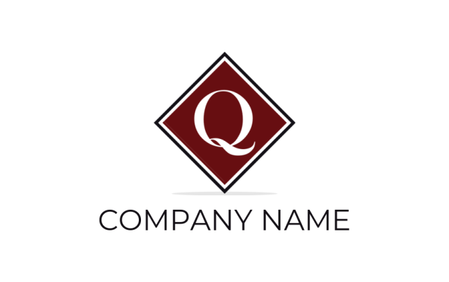 Design a Letter Q logo inside rhombus shape