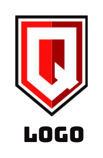 Letter Q logo template inside shield 