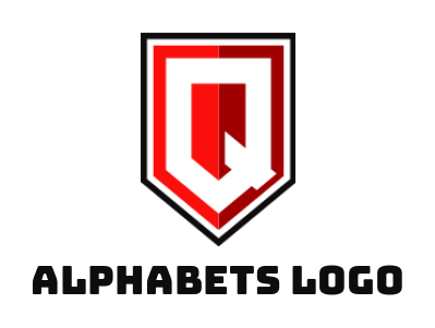 Letter Q logo template inside shield 