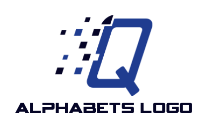Letter Q logo image with digital pixels