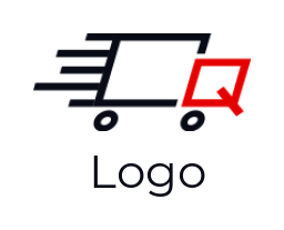 Letter Q logo online merged with truck