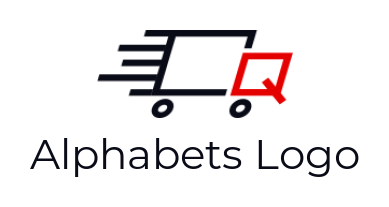 Letter Q logo online merged with truck