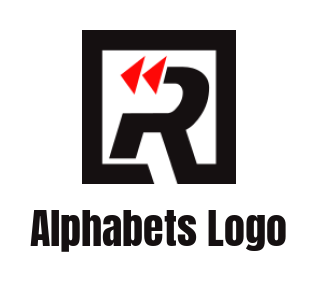 Make a Letter R logo in square with two arrows