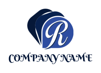 Letter R logo maker in abstract shape