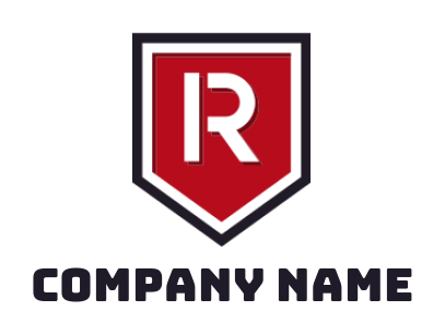 Letter R logo template in shield 