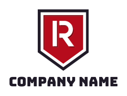 Letter R logo template incorporated with shield 