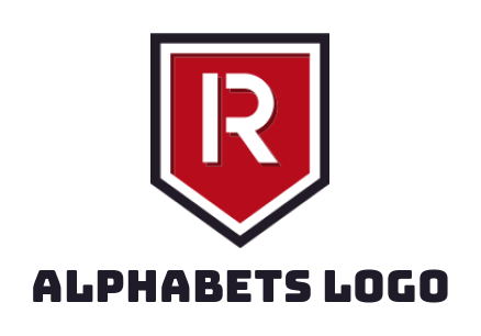 Letter R logo template in shield 