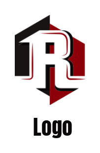 create a Letter R logo inside building