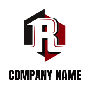 create a Letter R logo inside building