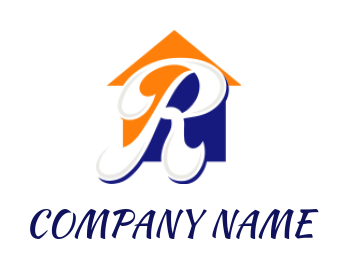 A Property logo of the letter R inside  Real Estate home