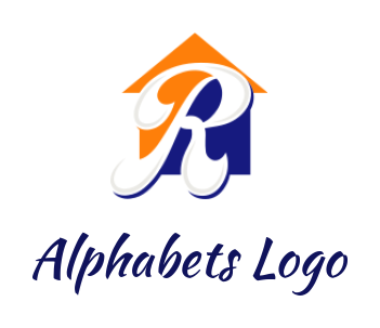 alphabets logo home behind negative space R