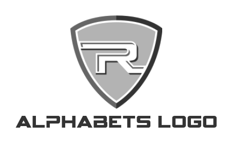 Letter R logo maker inside shield