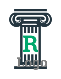 Letter R Inside the greek pillar