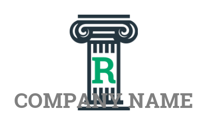 Letter R Inside the greek pillar
