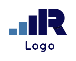 create a Letter R logo with finance bars