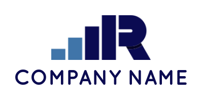 create a Letter R logo with finance bars