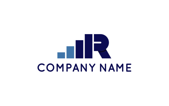 create a Letter R logo with finance bars | Logo Template by LogoDesign.Net