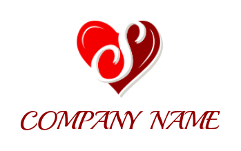 letter s in front of heart 