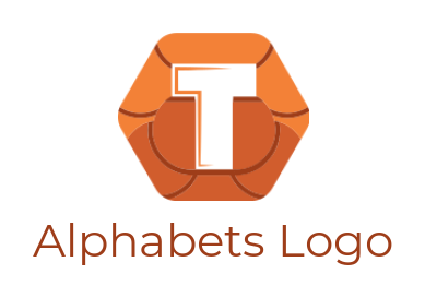 Design a Letter T logo inside polygon shape
