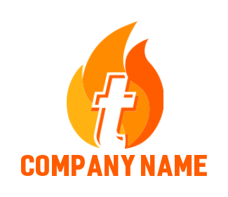 create a Letter T logo merged with fire - logodesign.net