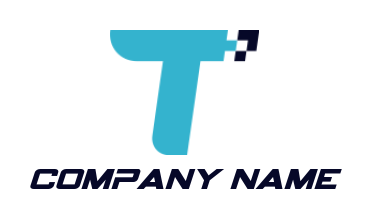 Make a Letter T logo merged with pixels