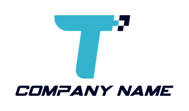 Make a Letter T logo merged with pixels - logodesign.net