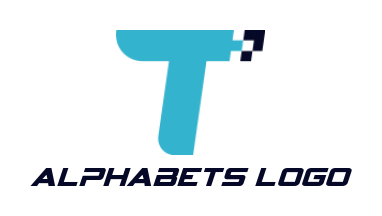 Make a Letter T logo merged with pixels