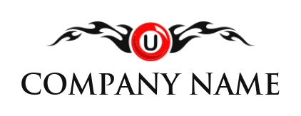 Design a Letter U logo inside a ball with wings