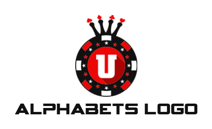 create a Letter U logo inside poker chips