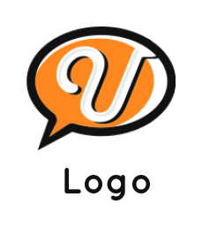 Letter U logo icon inside a speech bubble