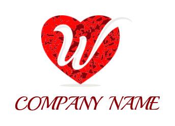 Letter W incorporated with heart