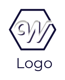 Letter W logo image inside polygon shape
